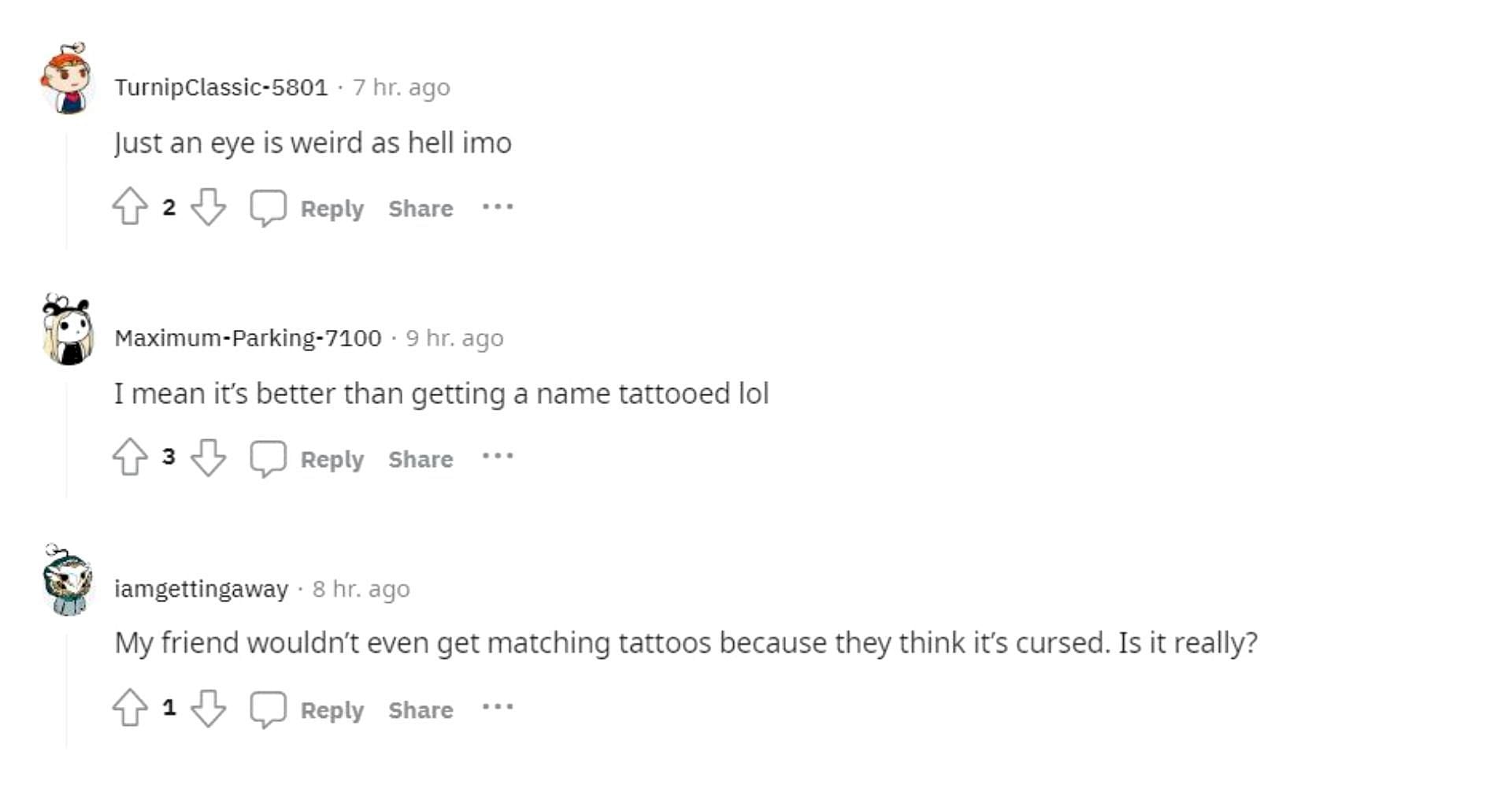 Netizens made fun of Landon&#039;s tattoo (Image via Reddit)