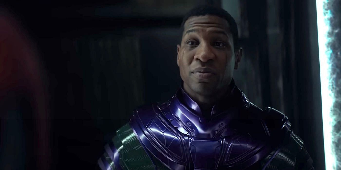 Get a closer glimpse of Jonathan Majors&#039; haunting Kang the Conqueror concept art in Ant-Man 3 (Image via Marvel Studios)