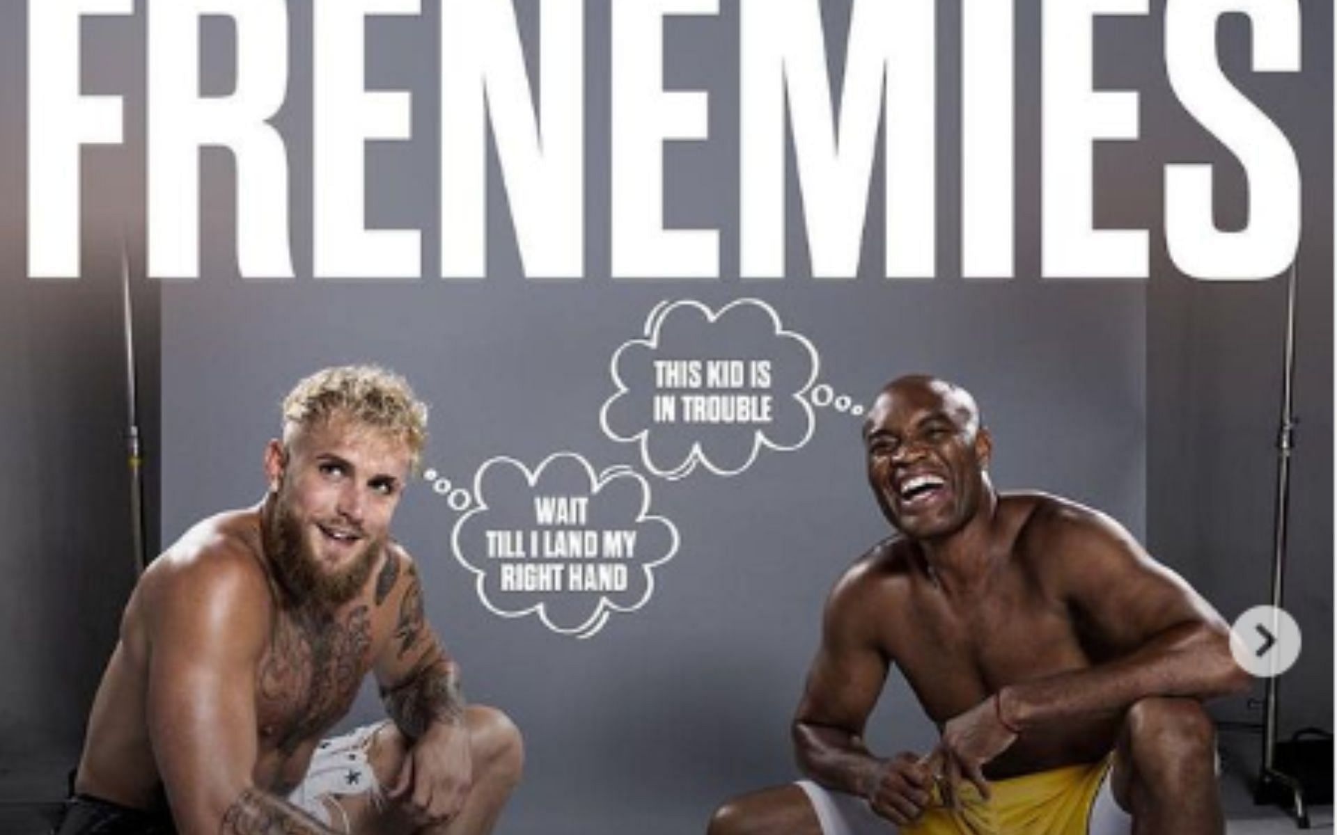 Jake Paul left, Anderson Silva right. [Image source:@spiderandersonsilva Instagram]