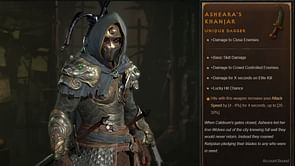 Asheara's Khanjar in Diablo 4: How to get, Unique Effects, Affixes, and more
