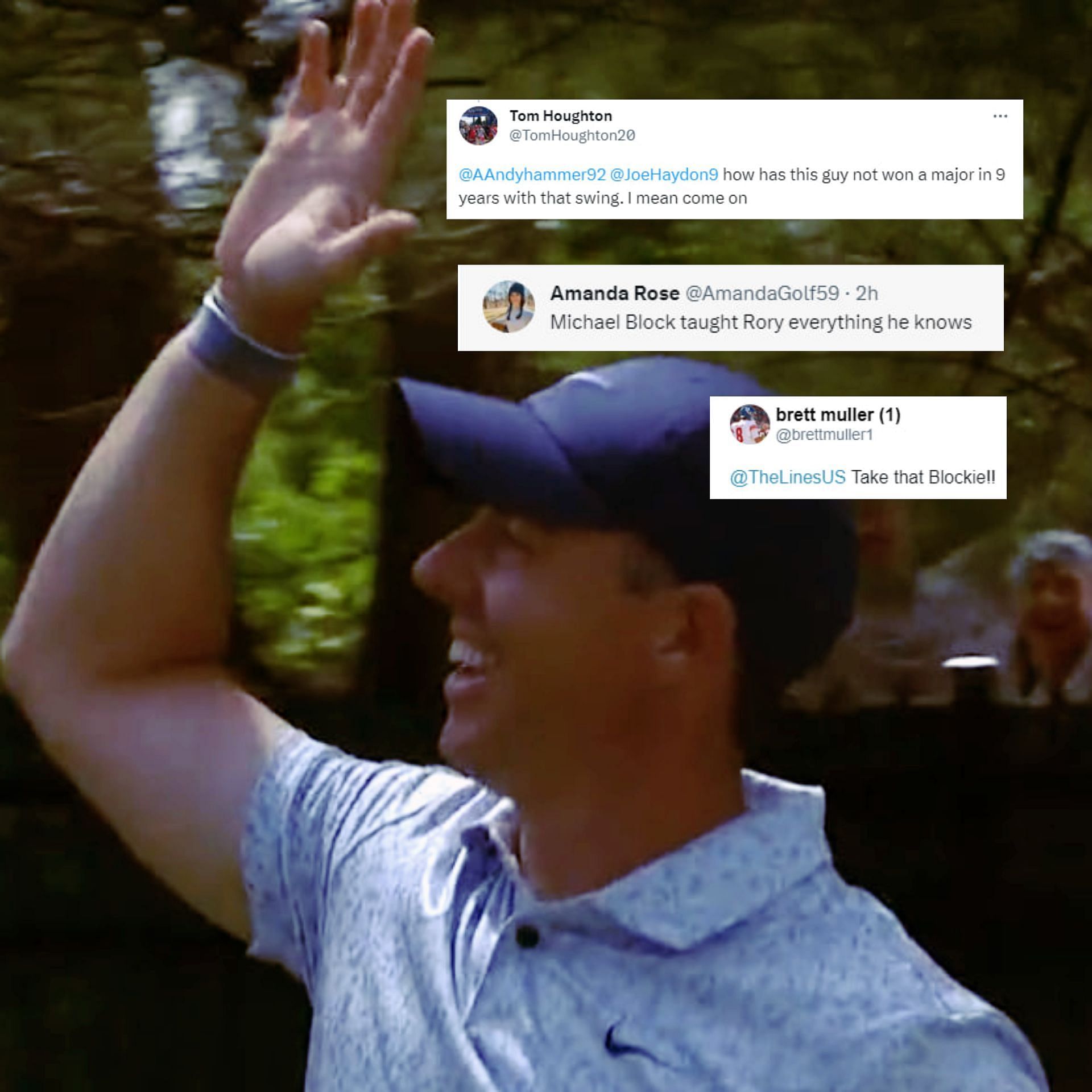 Rory McIlroy celebrating his first PGA Tour career ace at the 2023 Travelers Championship (Image via Twitter @PGATOUR).