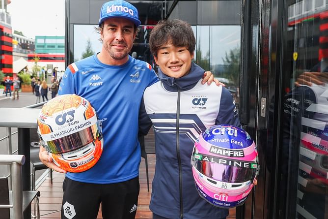 "The blind guy is currently P1": AlphaTauri's hilarious response to Fernando Alonso's jibe at Yuki Tsunoda has F1 fans chuckling