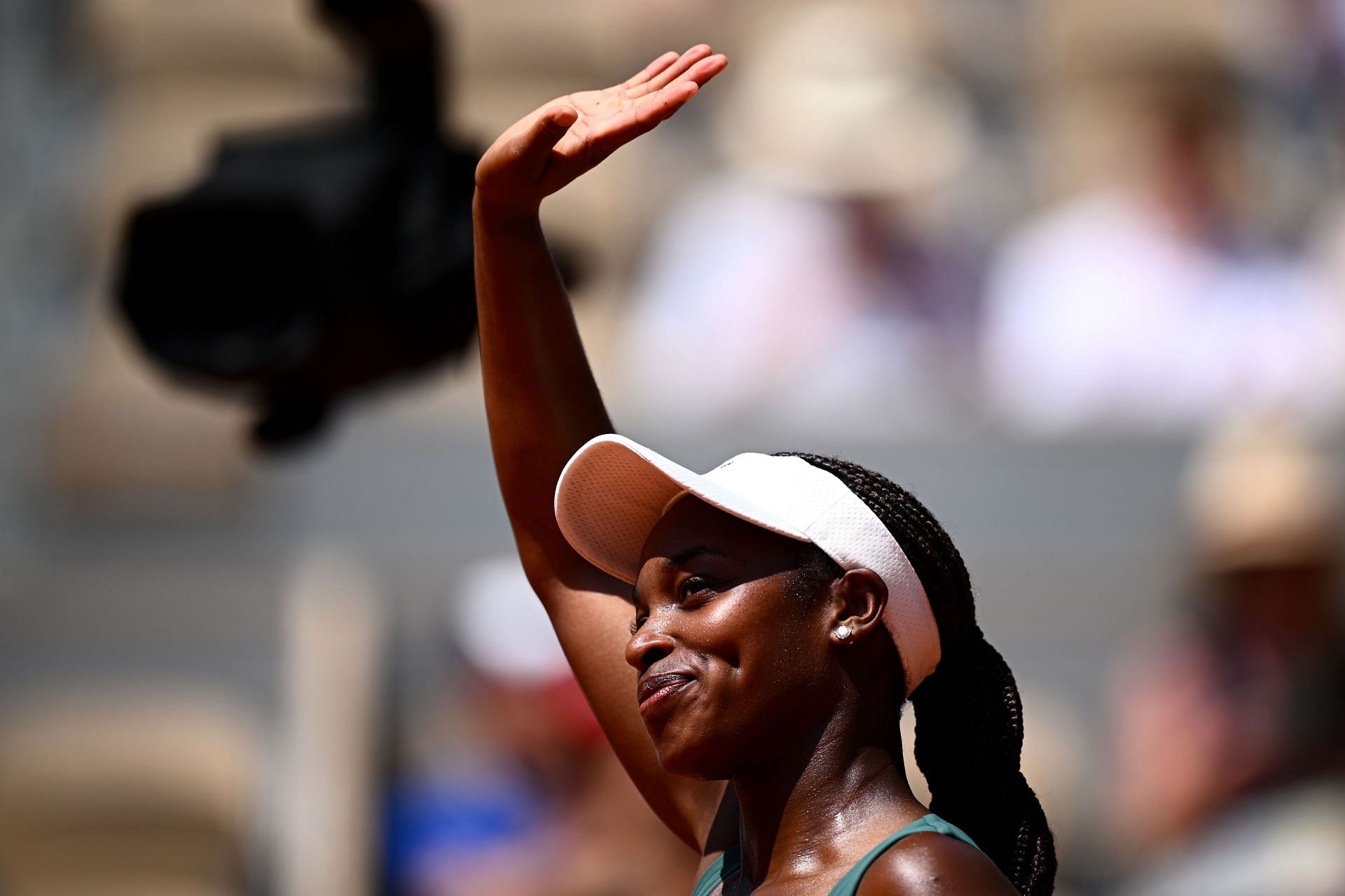 Sloane Stephens after winning her first-round match at the French Open.