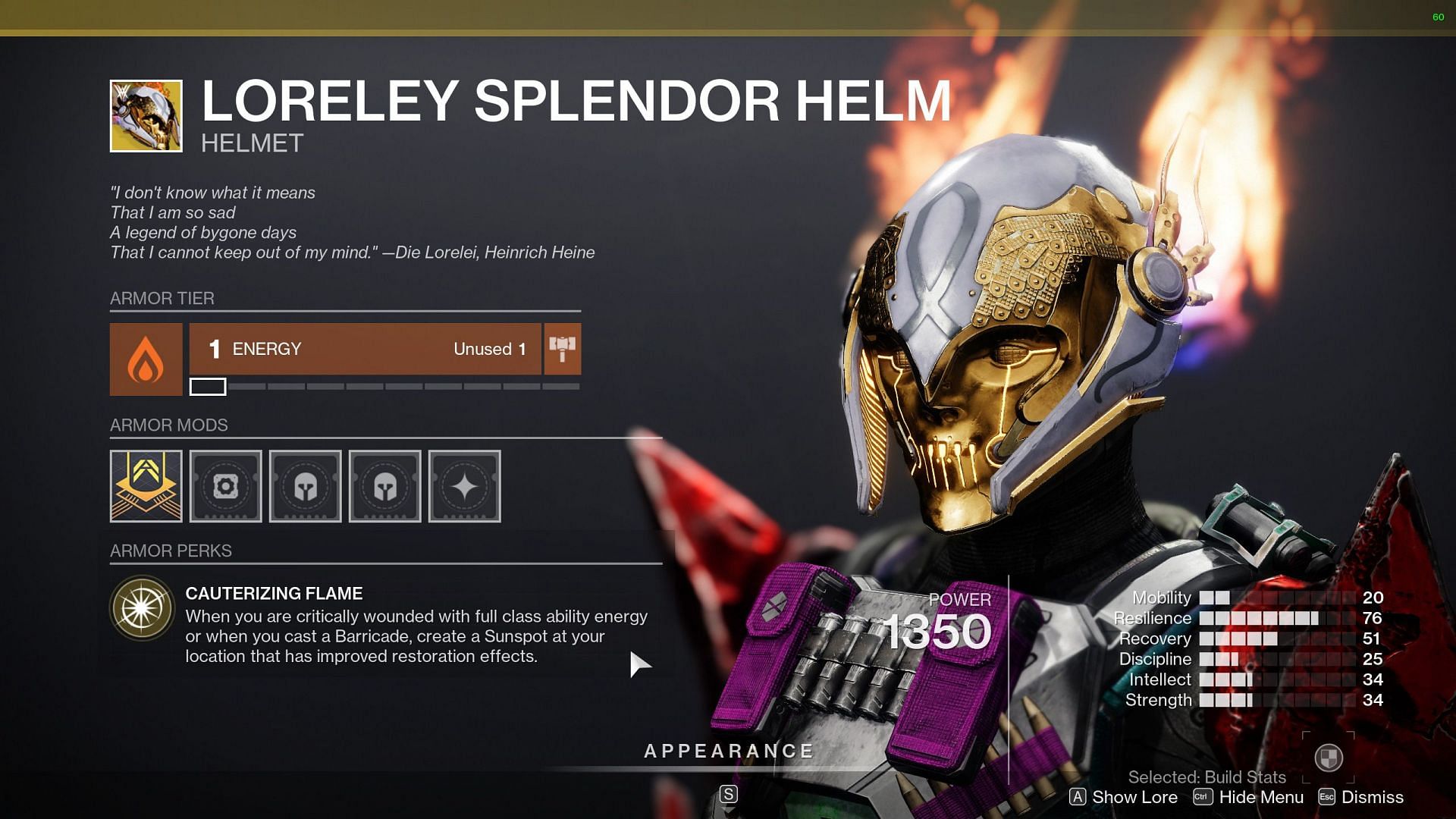 Loreley Splendor Helm (Image via Destiny 2)