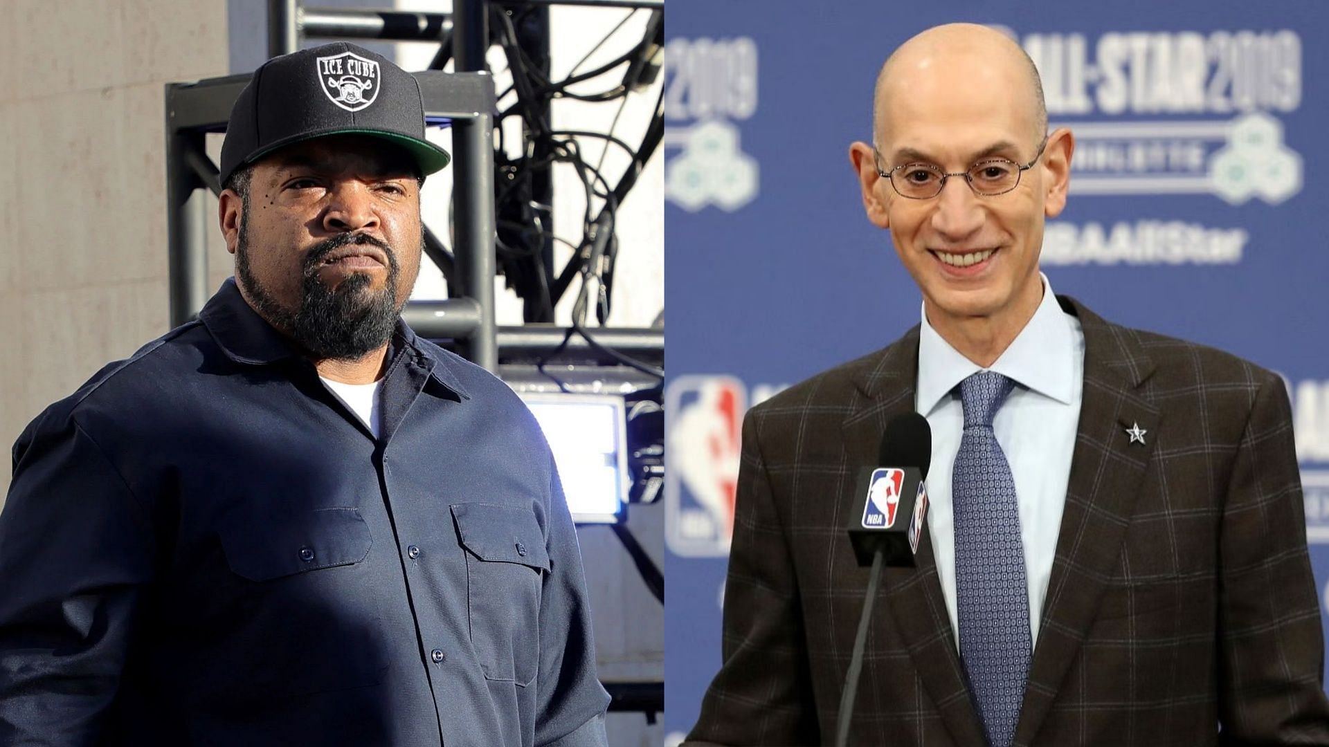 Ice Cube and NBA Commissioner Adam Silver.