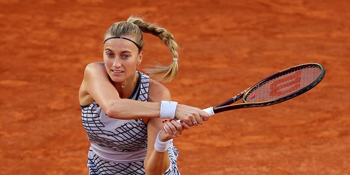 Petra Kvitova in action at the 2023 French Open.