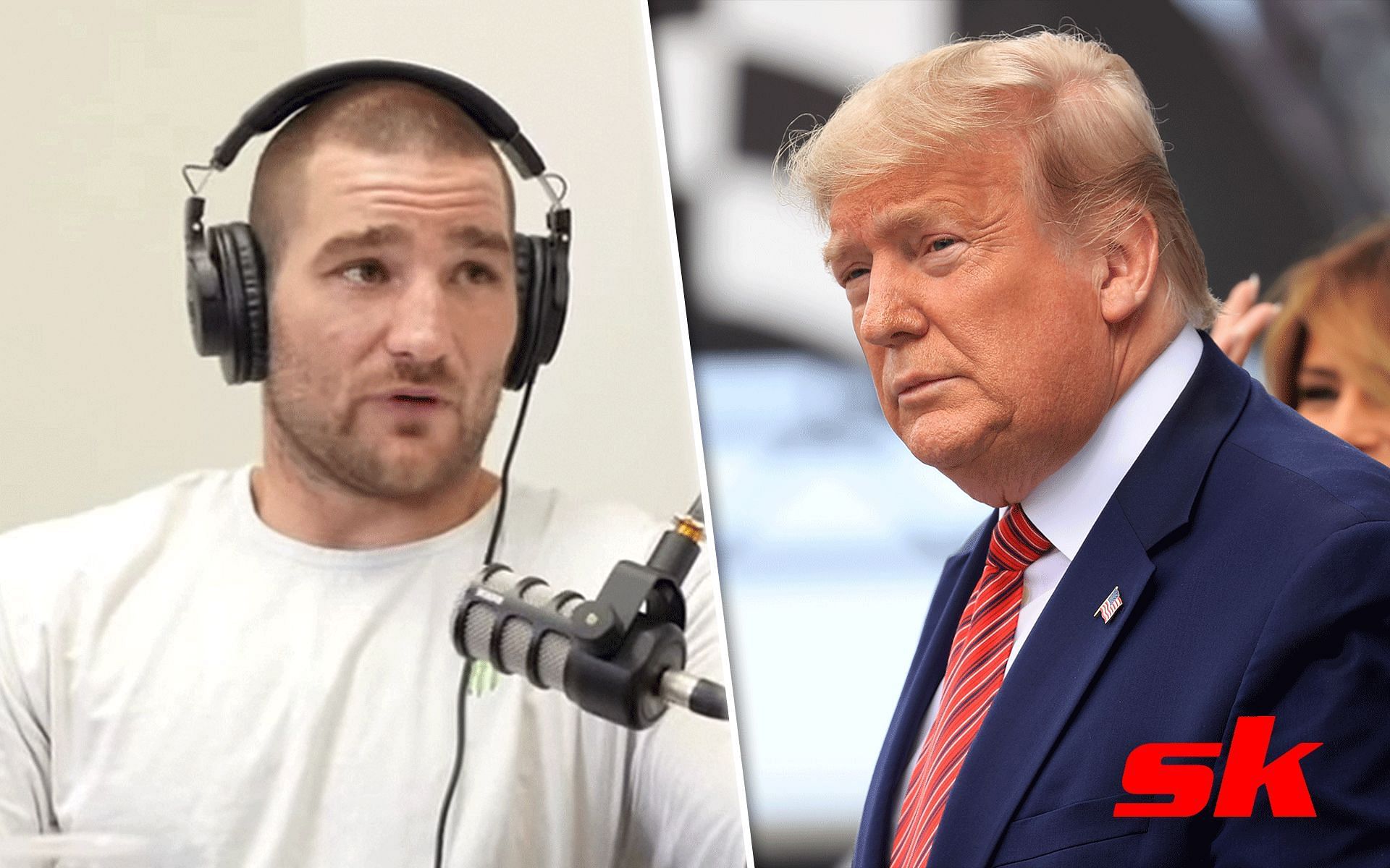 Sean Strickland (left) and Donald Trump (right) [Image credits: Getty Images and @strickland_mma on Instagram]
