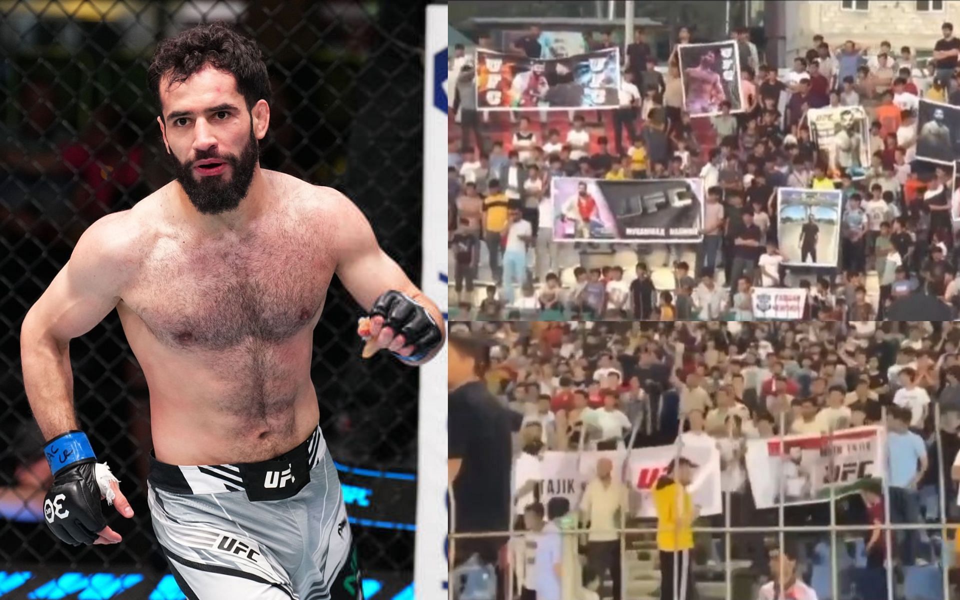 Sold-out arena in Tajikistan showing support for UFC debutant Muhammad Naimov