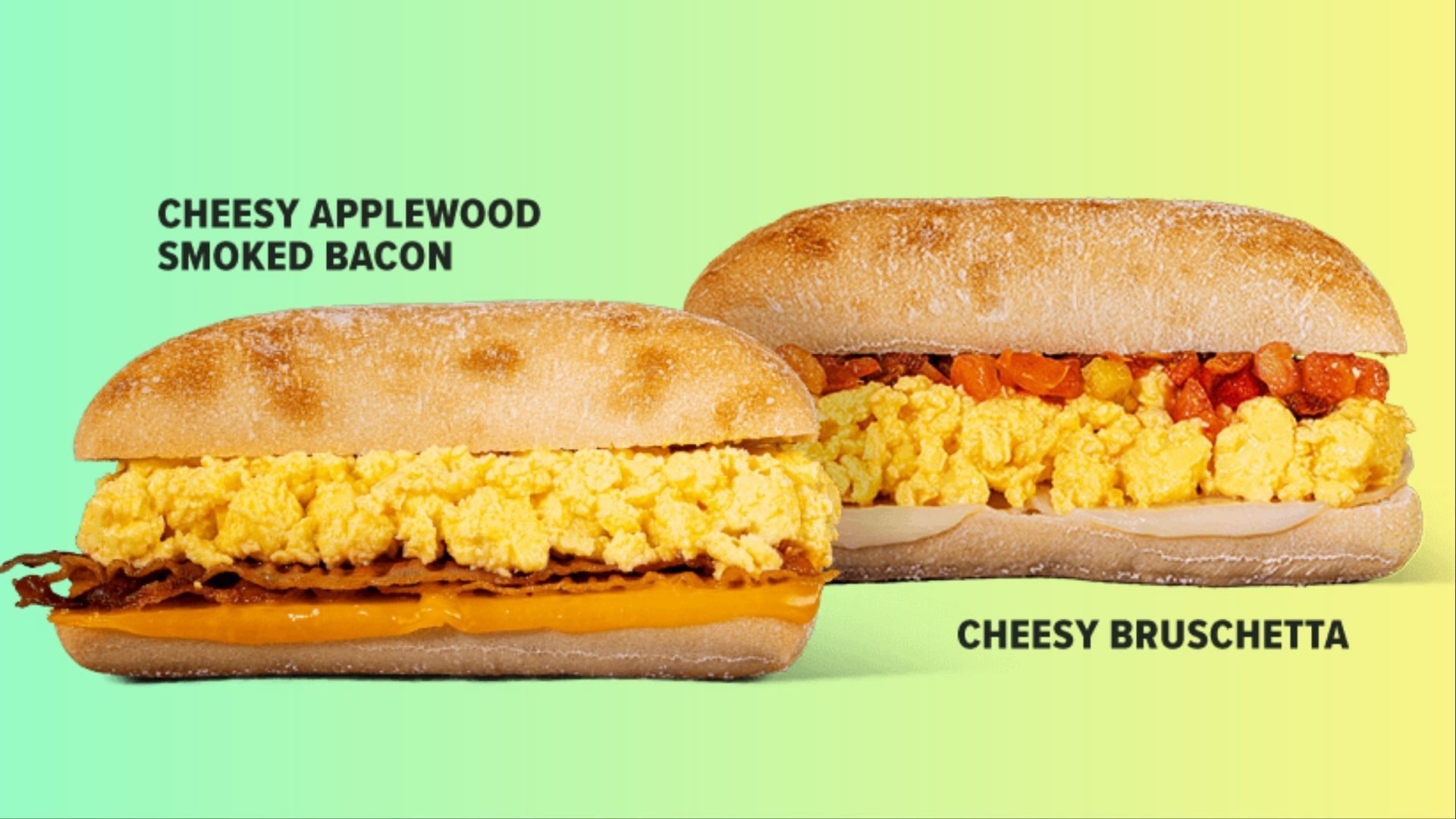 Cheesy Bruschetta Sandwich and Cheesy Applewood Smoked Bacon Sandwich (Image via Wawa)