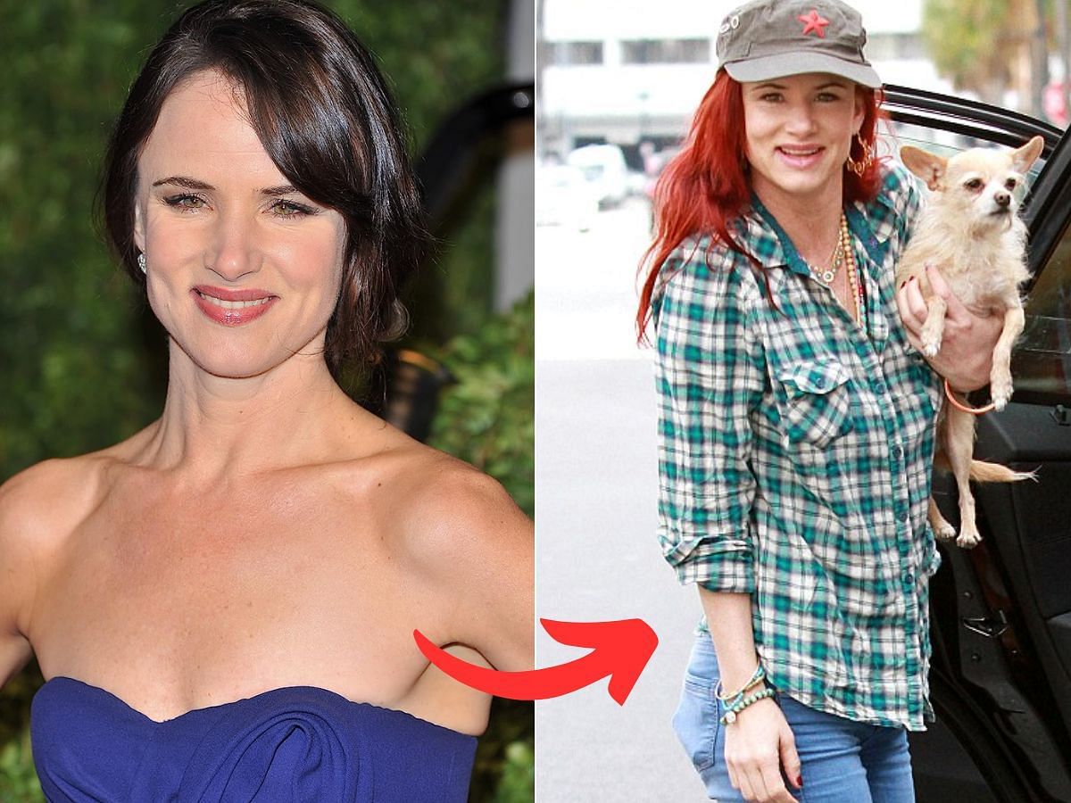 Stills of Juliette Lewis before (left) and after (right) makeup look (Images Via Getty Images)