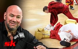 Dana White gives cut-throat reaction to Conor McGregor sending Miami Heat mascot Burnie to ER