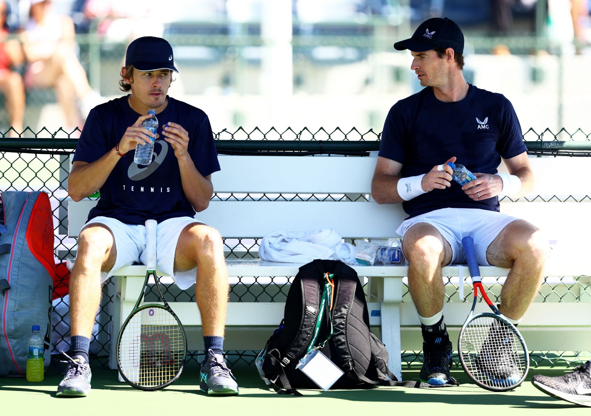 Alex de Minaur and Andy Murray in BNP Paribas Open