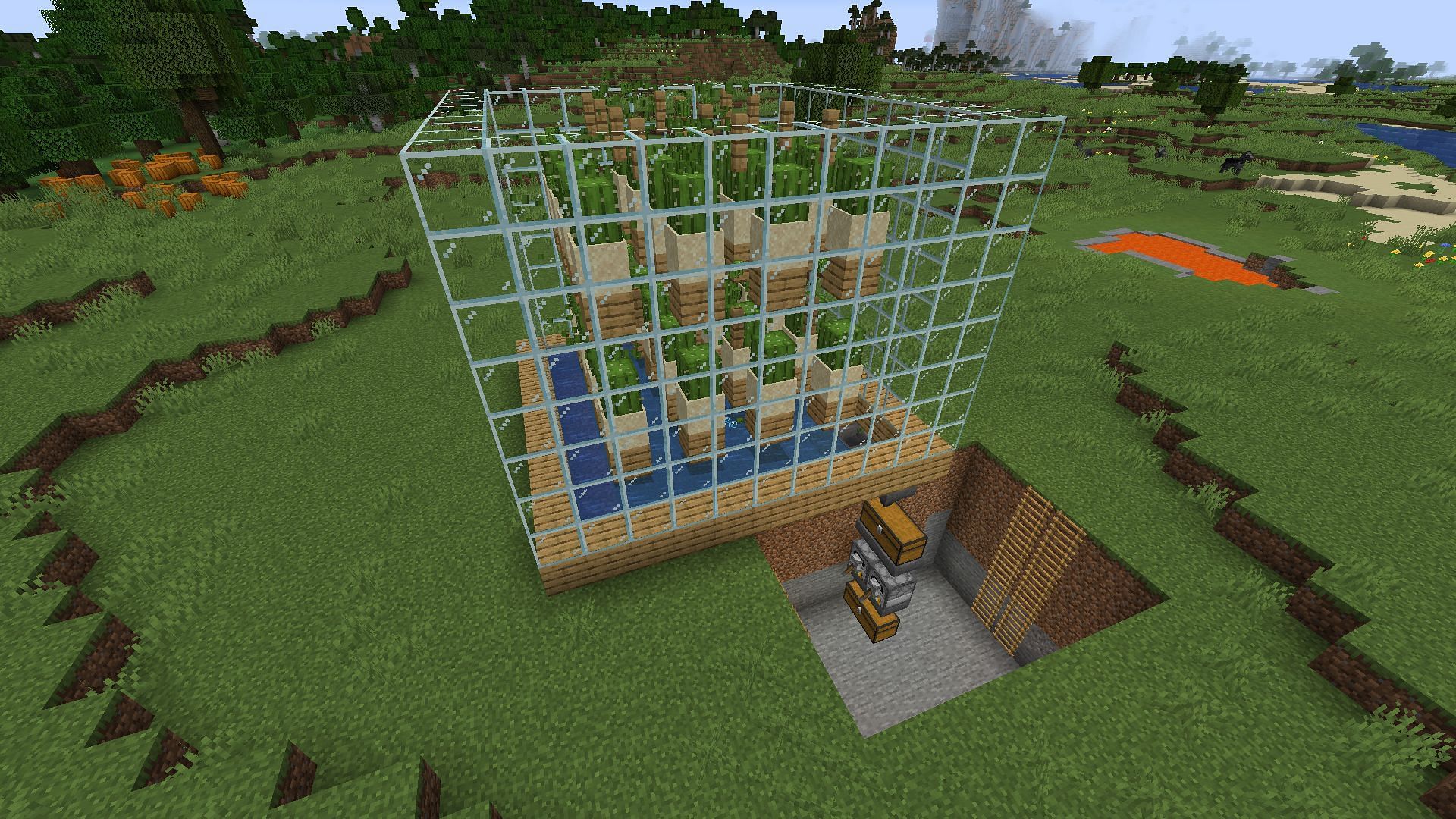 A basic cactus-based XP farm as of Minecraft 1.20 (Image via Mojang)