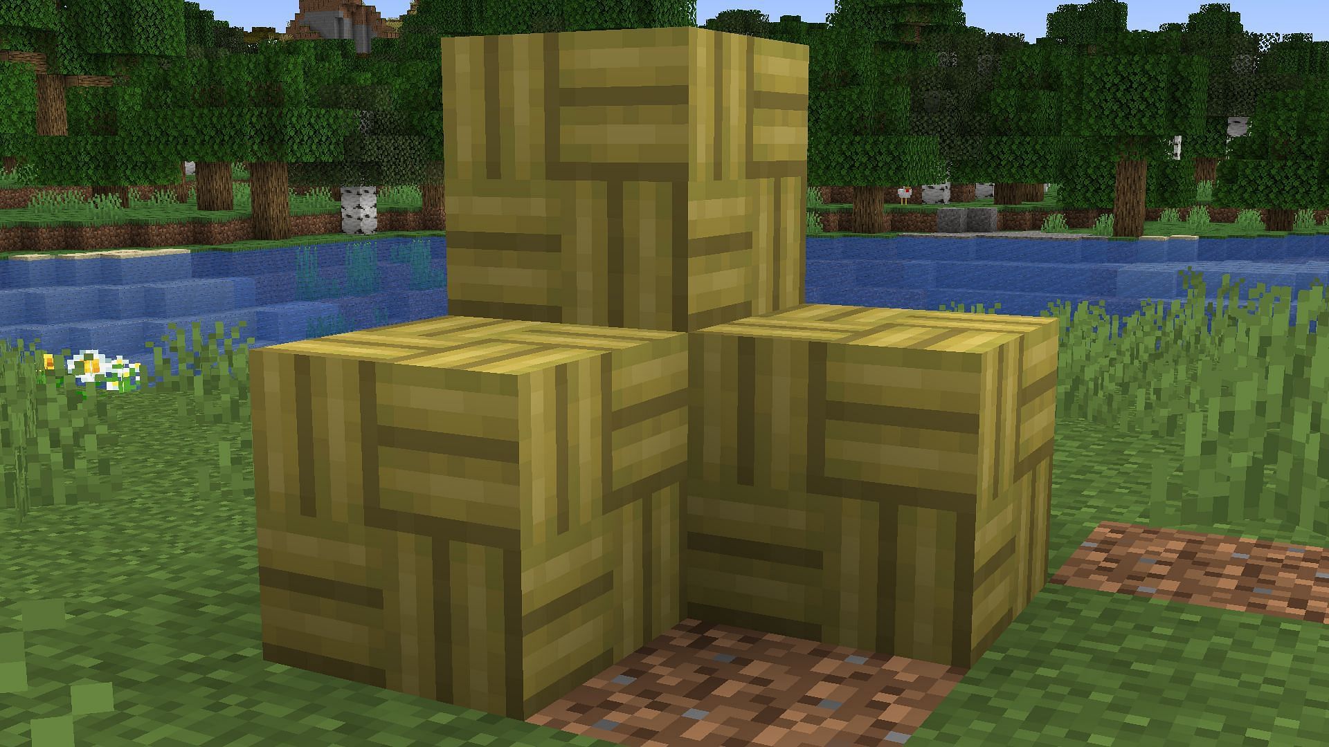 All kinds of bamboo blocks can be crafted using the farm in Minecraft (Image via Mojang)