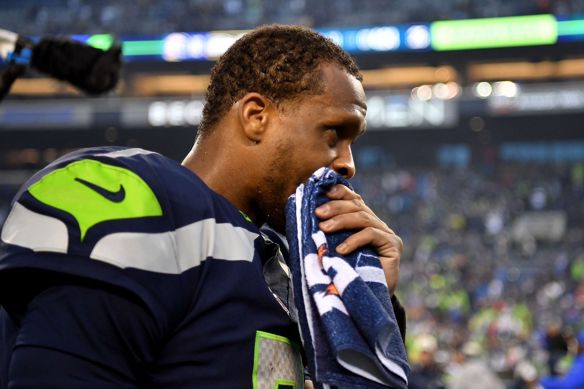 Geno Smith at Los Angeles Rams v Seattle Seahawks