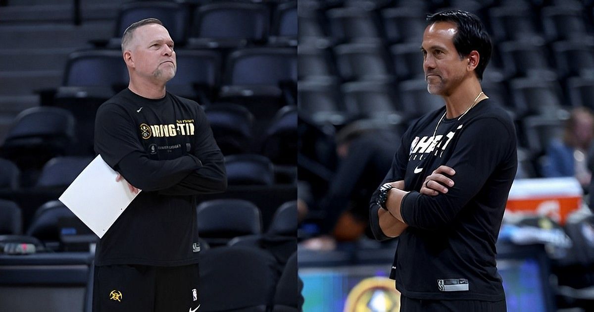 Denver Nuggets coach Michael Malone and Miami Heat coach Erik Spoelstra