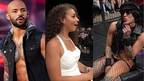 Ricochet's 3-word reaction to Rhea Ripley blowing a kiss to his fiancée Samantha Irvin