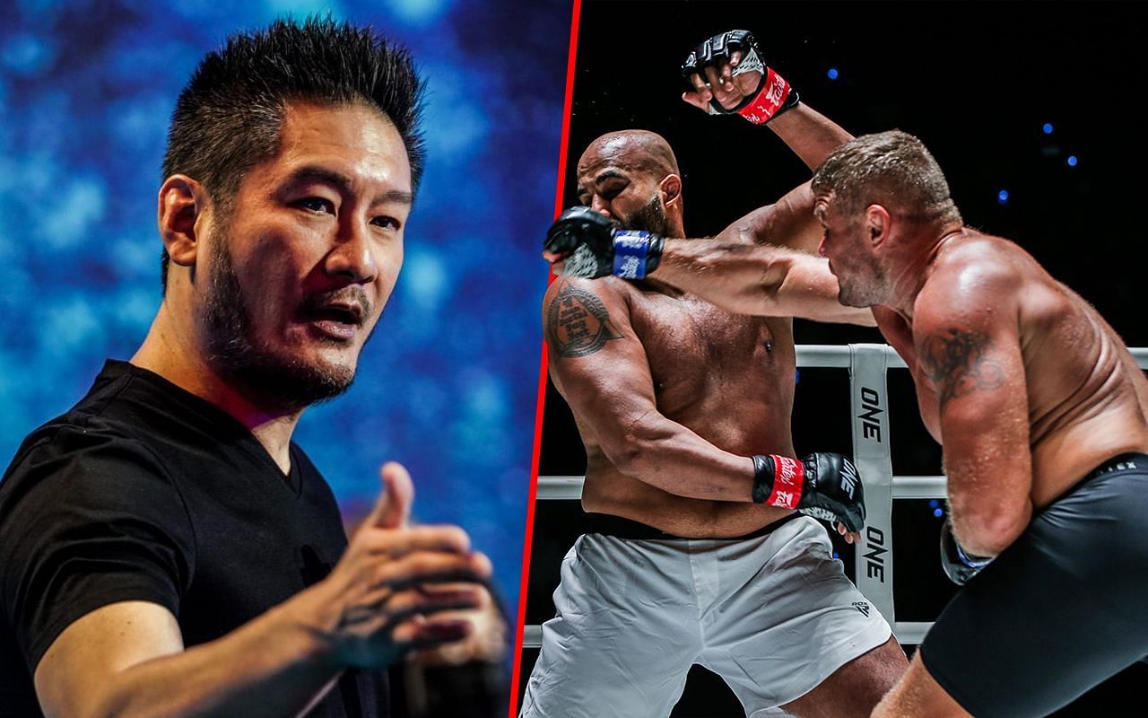 Chatri Sityodtong (L) and Arjan Bhullar and Anatoly Malykhin (R) | Photo credit: ONE Championship