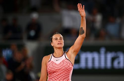 Aryna Sabalenka at the 2023 French Open.