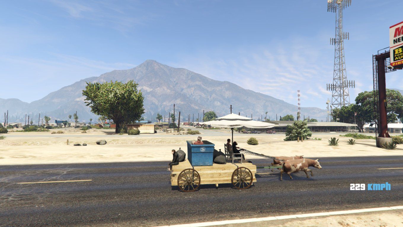 The Trashicle is pulled by two cows (Image via gta5-mods.com)