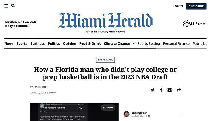 Florida law student Jordan Haber finds NBA Draft loophole