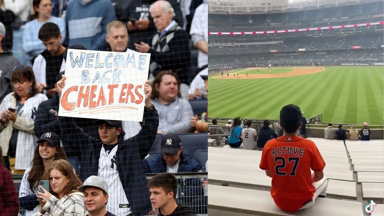Fan wearing Jose Altuve jersey as fantasy football penalty hears it from  Yankees fans: “F—k the Astros”