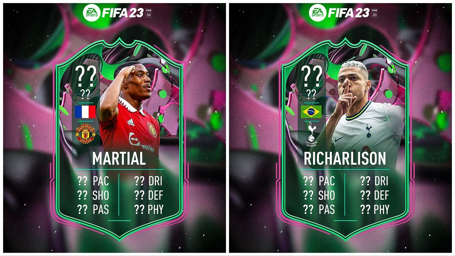 Shapeshifters Martial and Richarlison have been leaked (Images via Twitter/FUT Sheriff)