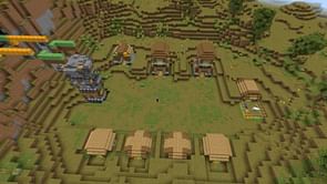 Minecraft player uses flying machines to hide a village