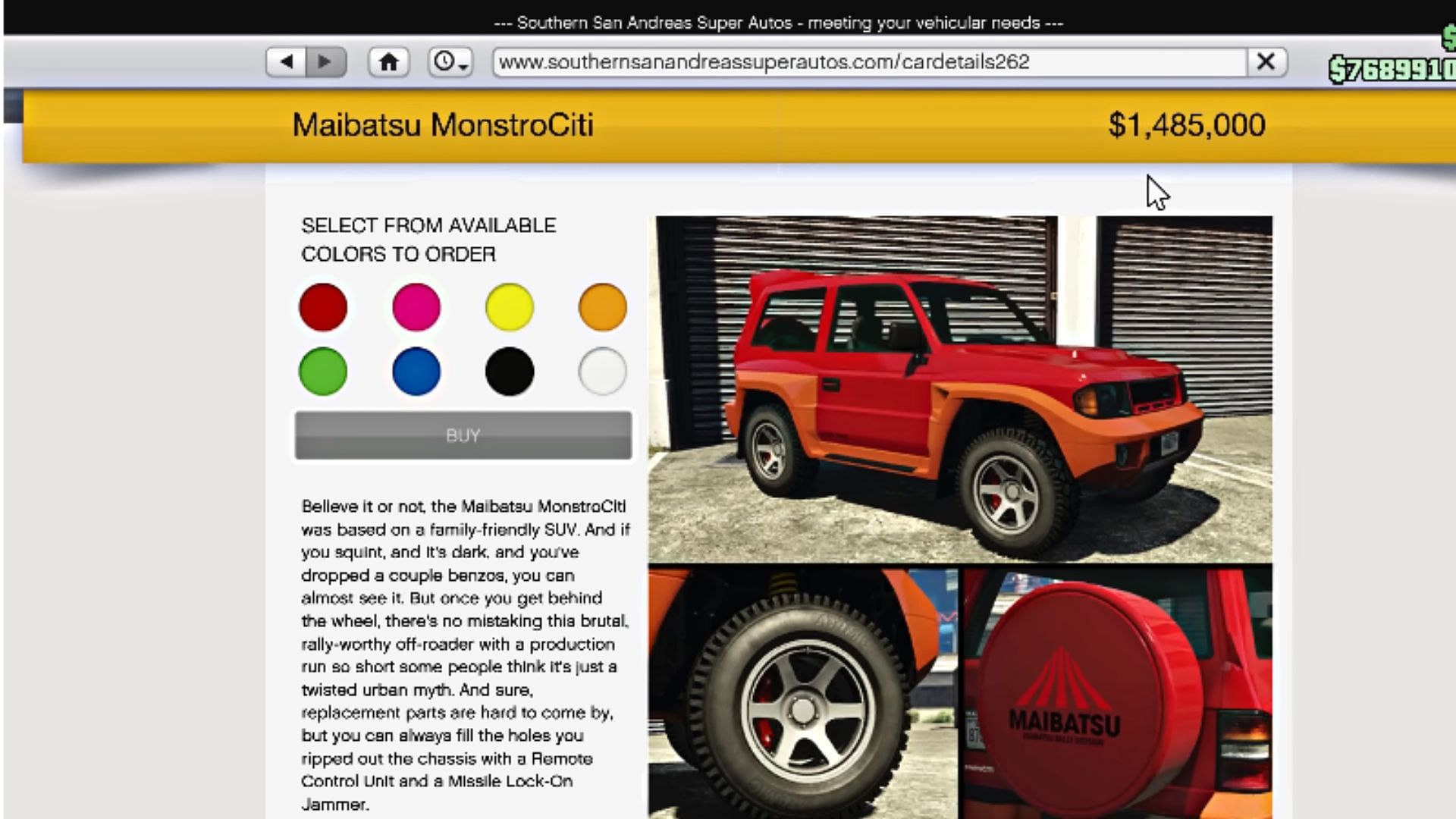 The MonstroCiti page on its respective website (Image via YouTube/DigitalCarAddict)