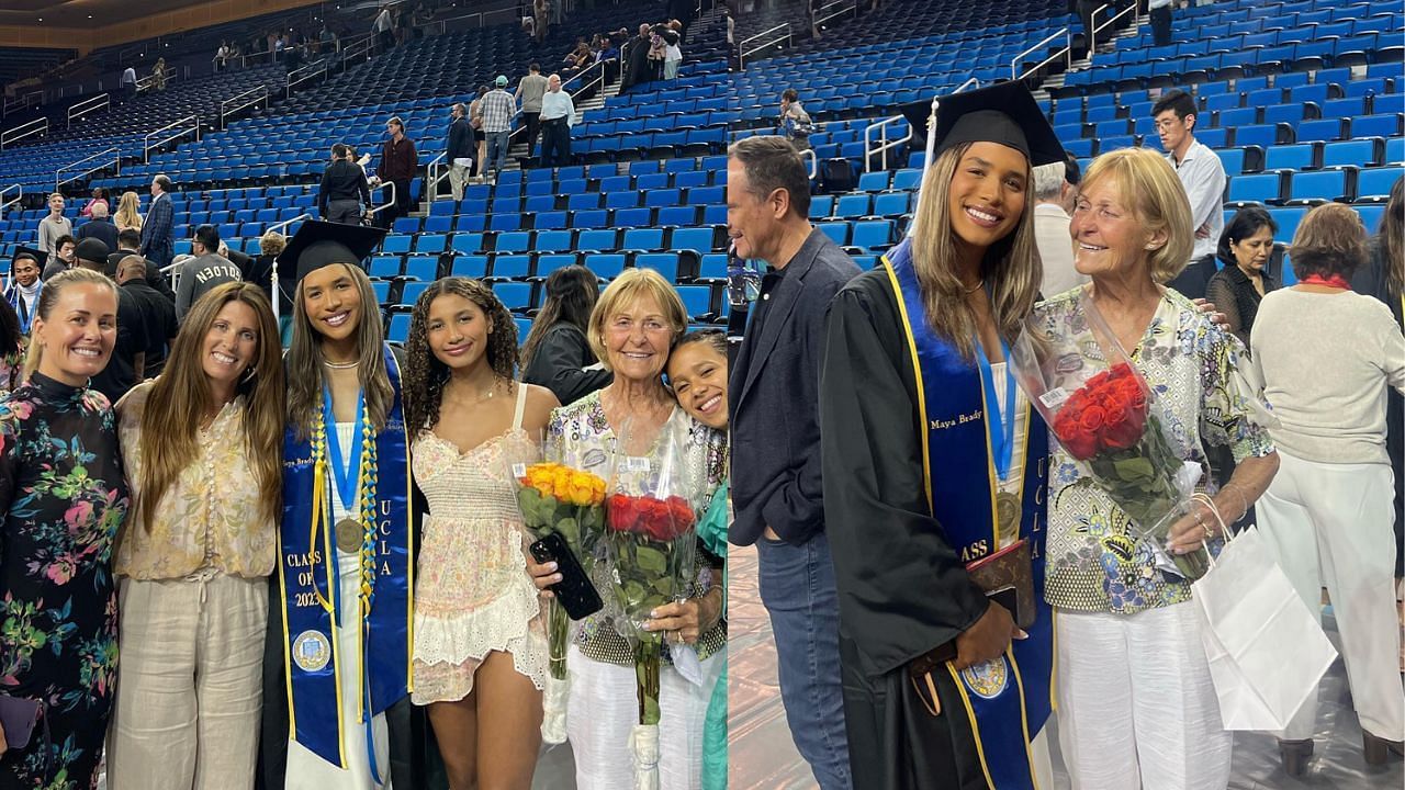 Maya with her family and grandmother Galynn.