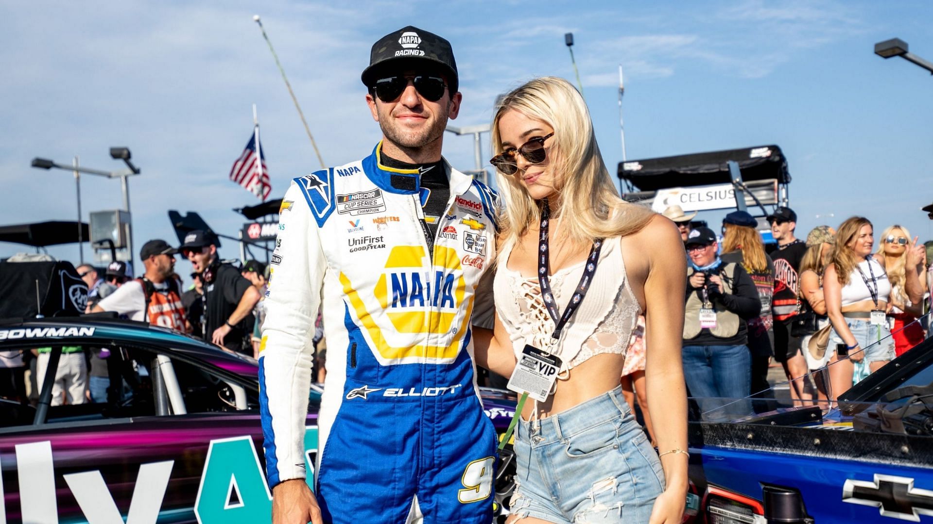 Chase Elliott with Olivia Dunne ahead of the Ally 400 race at Nashville Superspeedway