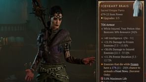 Iceheart Brais in Diablo 4: How to get, Unique effects, Affixes, and more
