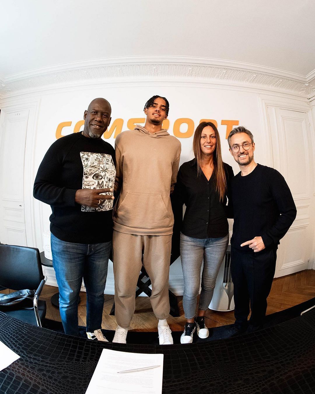 Rayan Rupert with his family after declaring for the 2023 NBA Draft. Via Instagram.