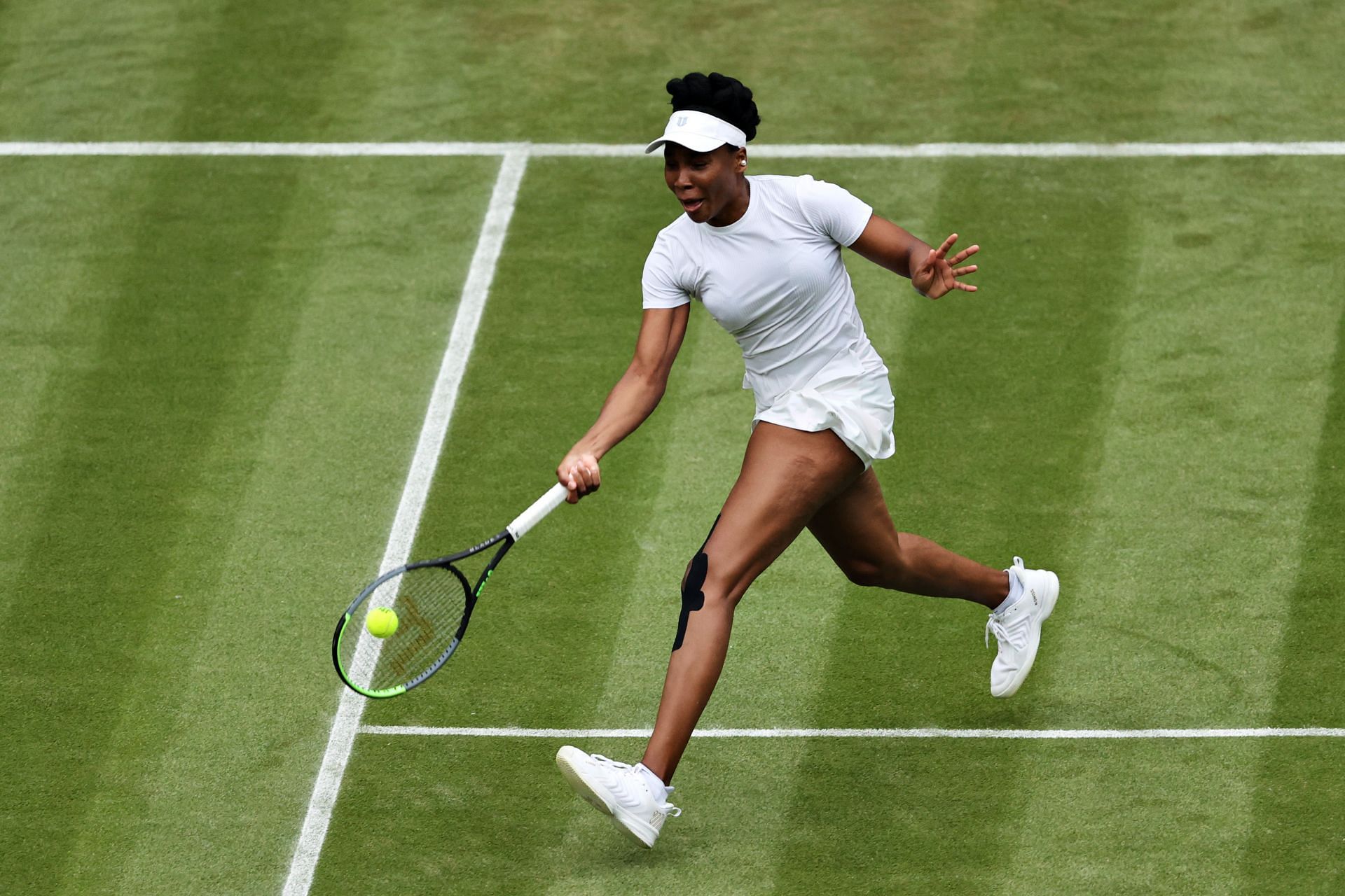 Venus Williams in action at the 2021 Wimbledon Championships.