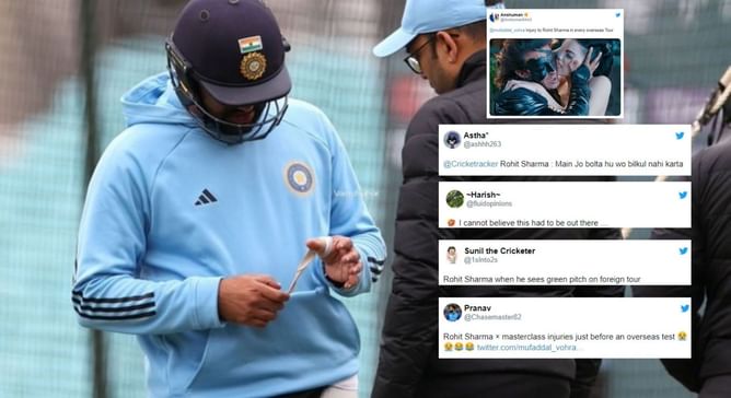 "Injury to Rohit Sharma in every overseas tour" - Fans erupt as Indian captain suffers finger injury ahead of WTC 2023 final