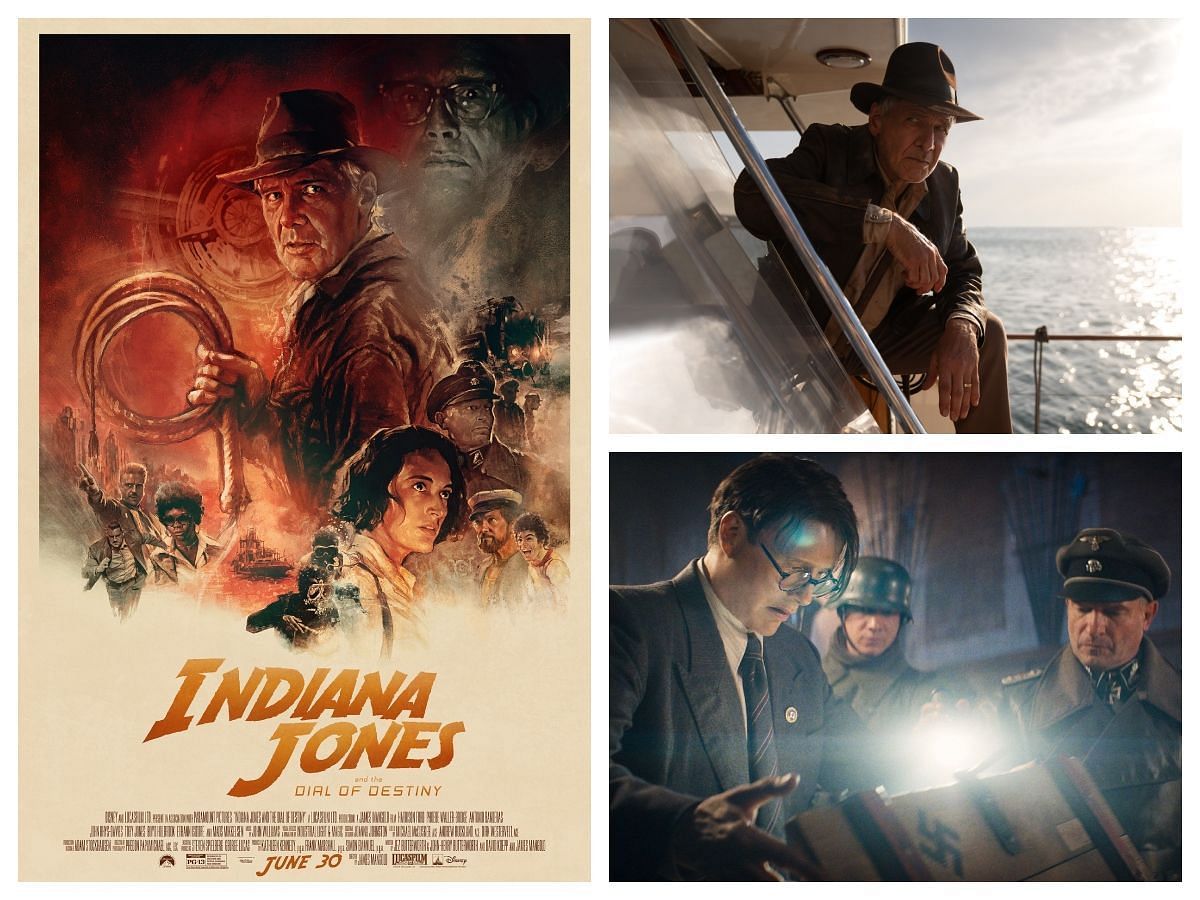 Indiana Jones and the Dial of Destiny releases today. (Photos via YouTube/Lucasfilm/Sportskeeda)