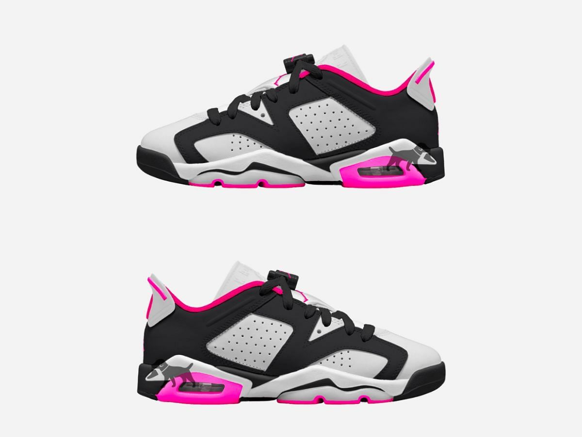 The upcoming Nike Air Jordan 6 Low &ldquo;Fierce Pink&rdquo; sneakers will be released exclusively kids&#039; sizes (Image via Sole Retriever)