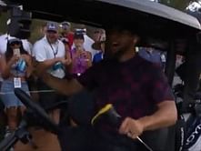 Watch: Steph Curry goes nuts as they win their first hole as Patrick Mahomes misses a sitter