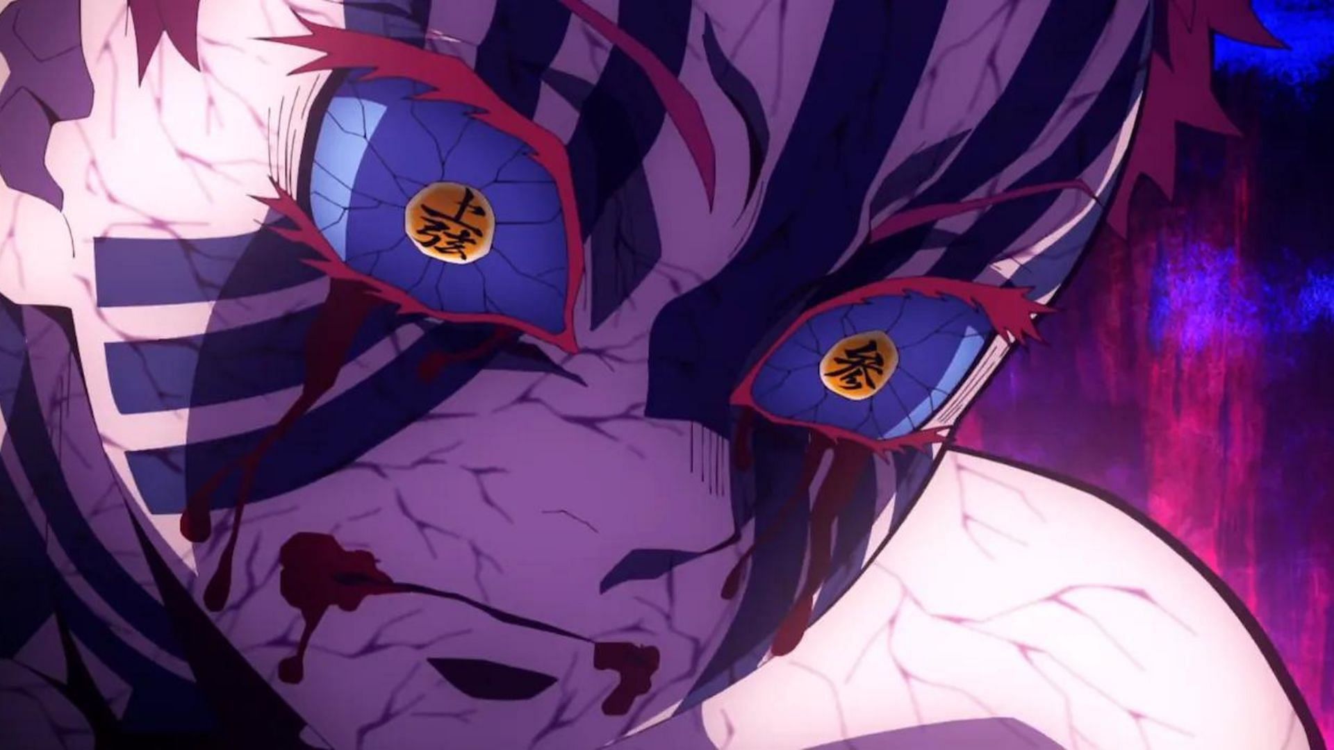 Akaza as seen in the anime (Image via Ufotable)