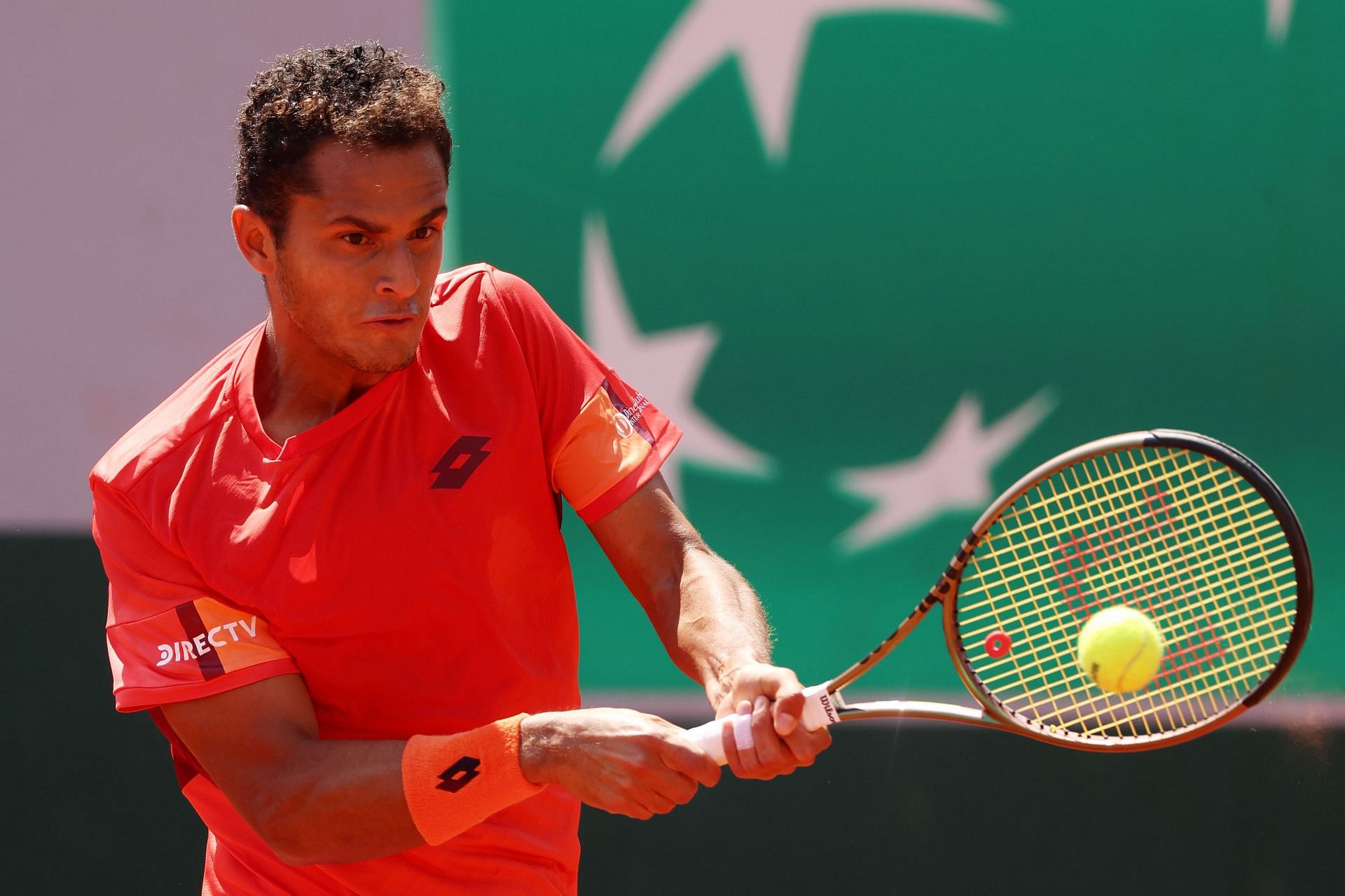 Juan Pablo Varillas in action at the French Open.