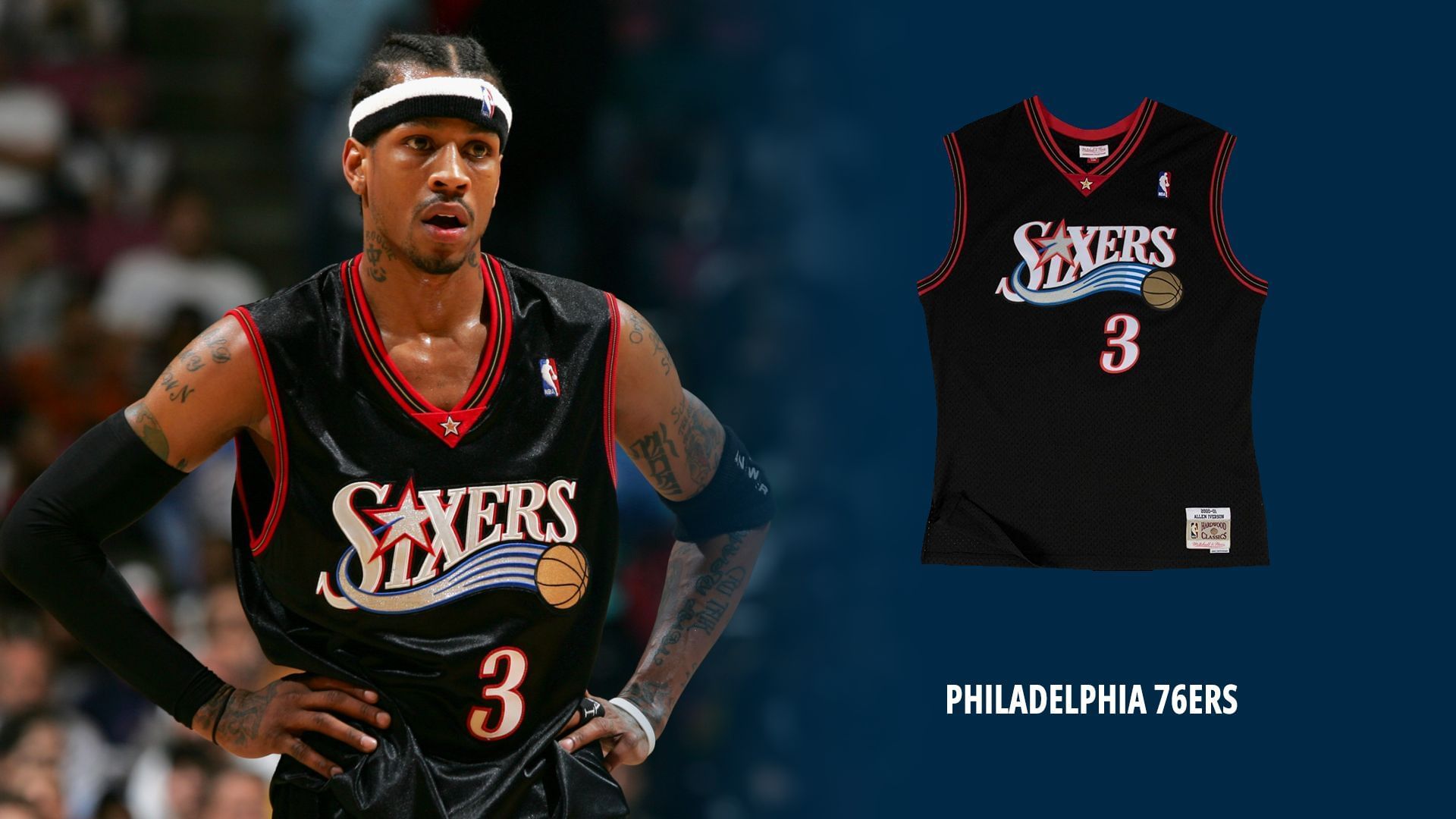 2003-04 PHILADELPHIA 76ERS IVERSON #3 NIKE SWINGMAN JERSEY (ALTERNATE) -  Classic American Sports