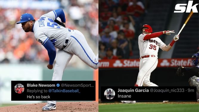 Baseball fans astonished as Kansas City Royals reliever Aroldis Chapman strikes out Chad Wallach with a 103.5 mph fastball: "He's so back" "Insane"
