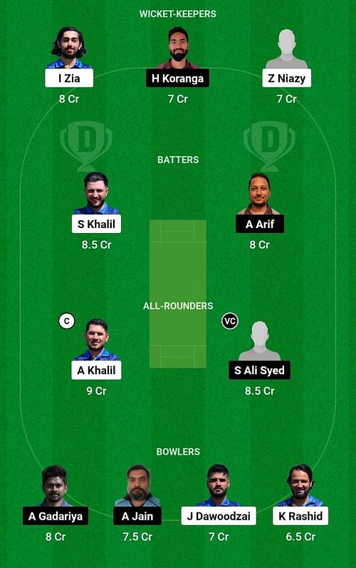 Dream11 Team for Alby Zalmi vs Seaside - ECS Sweden T10 2023 | Head-to-head League