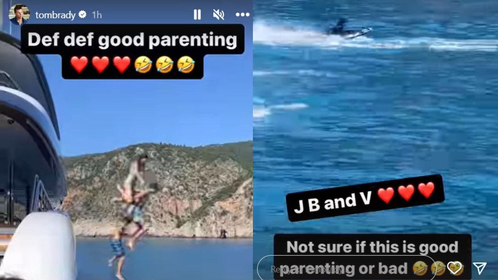 Vivian, Benjamin and Jack enjoy a fun-filled day with their father, who recorded their cool activities. Image Credit: Tom Brady&#039;s Instagram Story