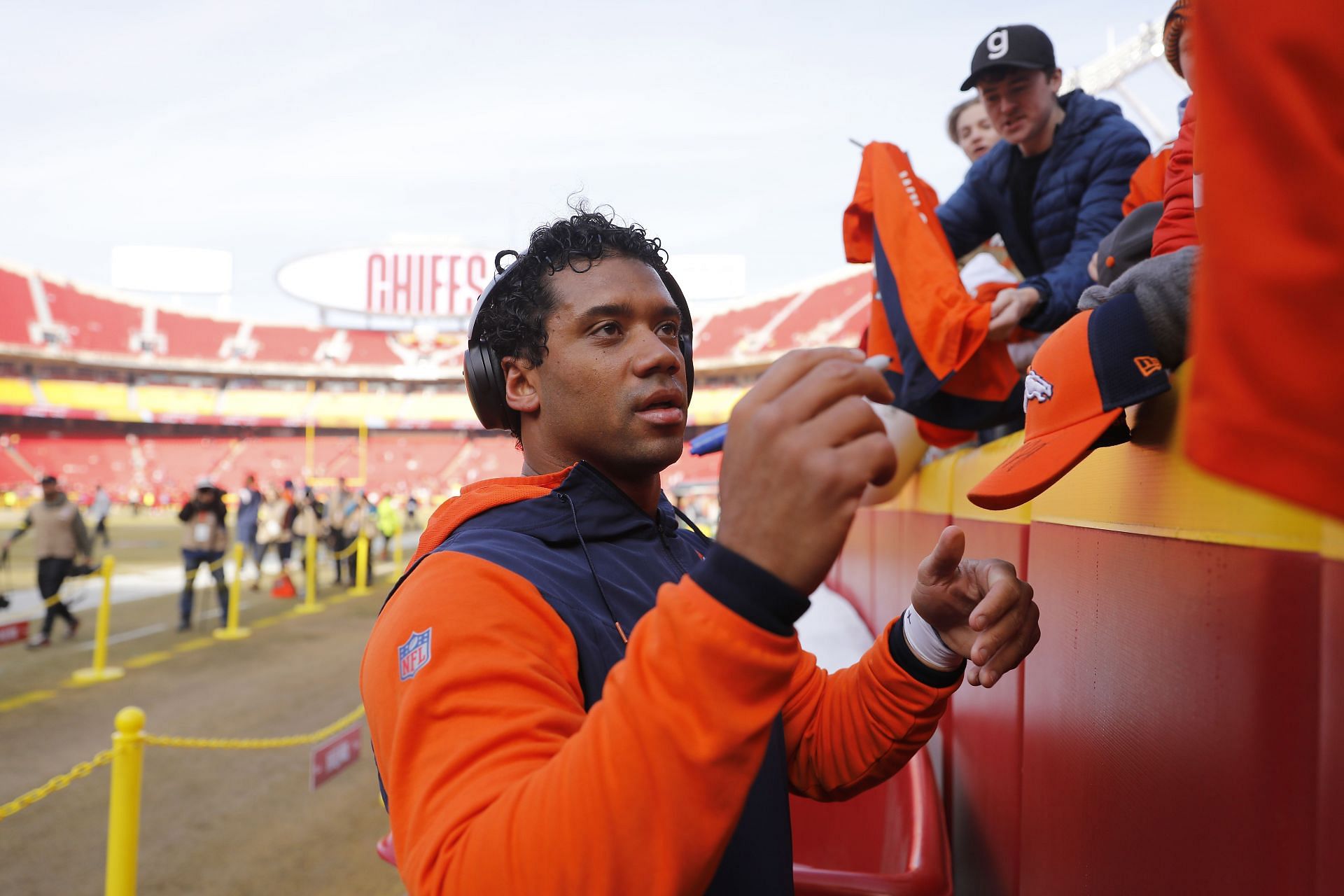 Russell Wilson at Denver Broncos v Kansas City Chiefs