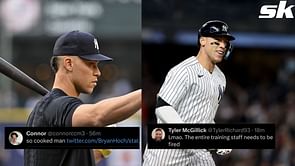 New York Yankees fans concerned as ligament is still bothering Aaron Judge, no timetable for return: "The entire training staff needs to be fired"