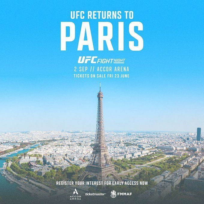 UFC Paris UFC returns to Paris Exciting Fight Night event scheduled