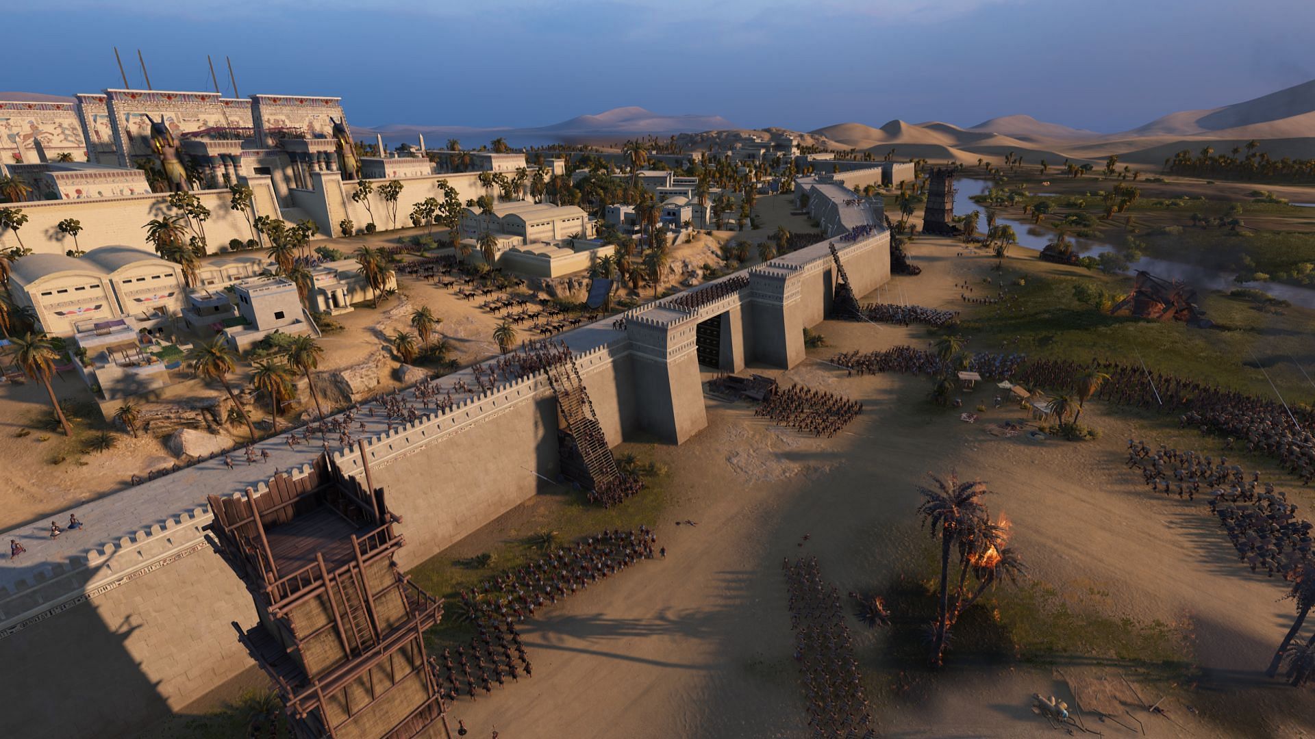 Siege battles are more slow-paced (Image via Sega/Total War: Pharaoh)