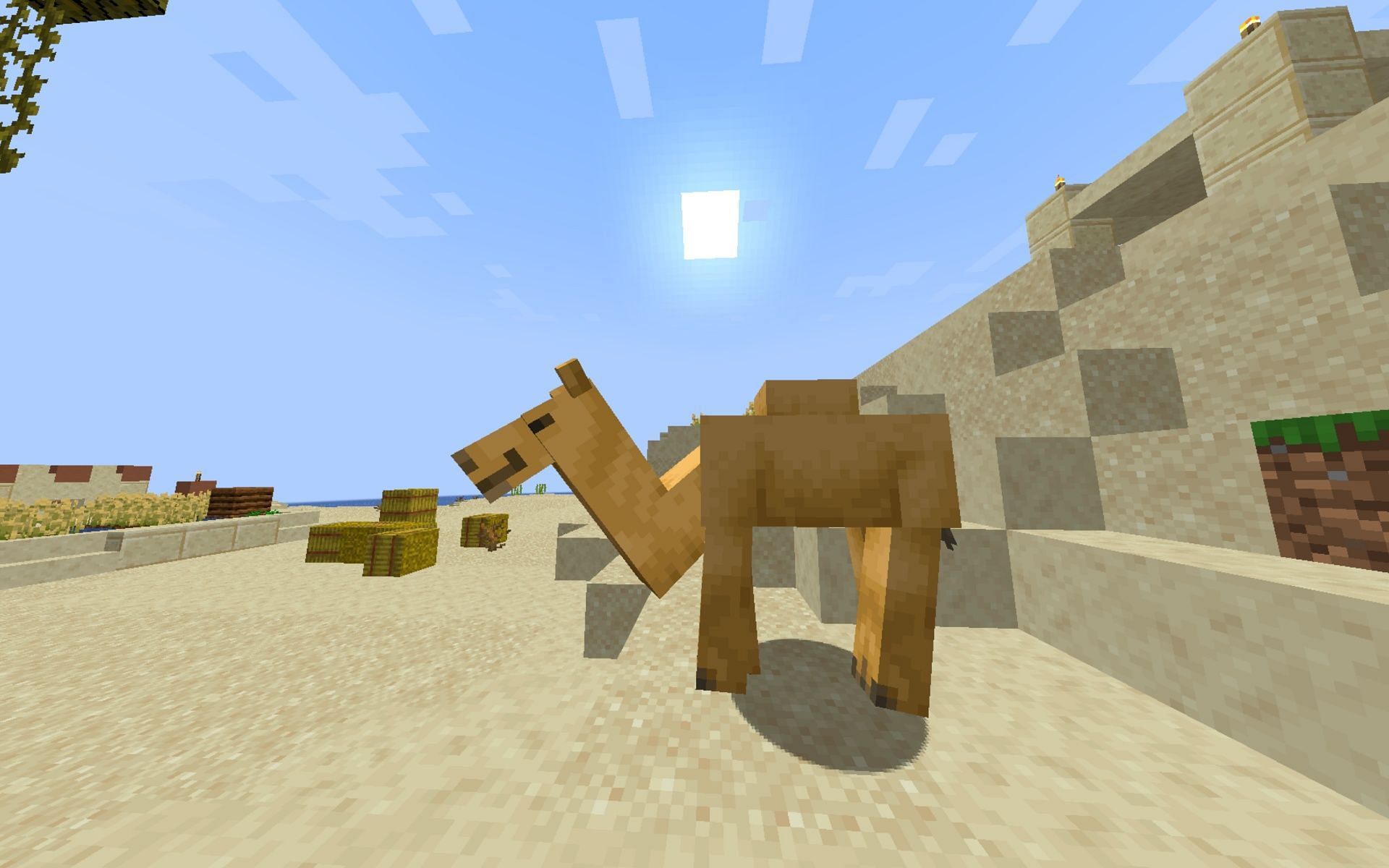 Camels are the latest addition to the desert biome in Minecraft (Image via Mojang)