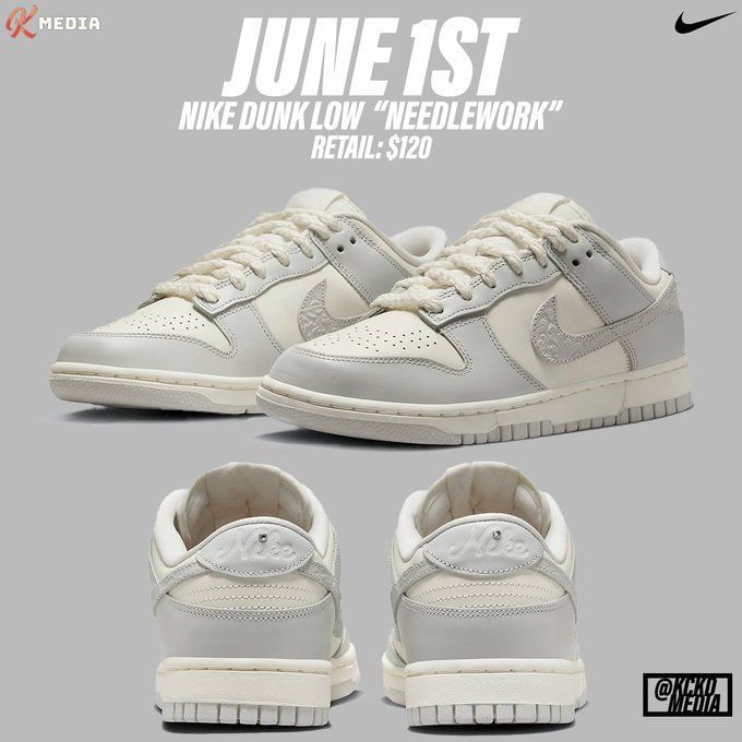 Nike Dunk Low "Needlework" sneakers Restock date, price, and more